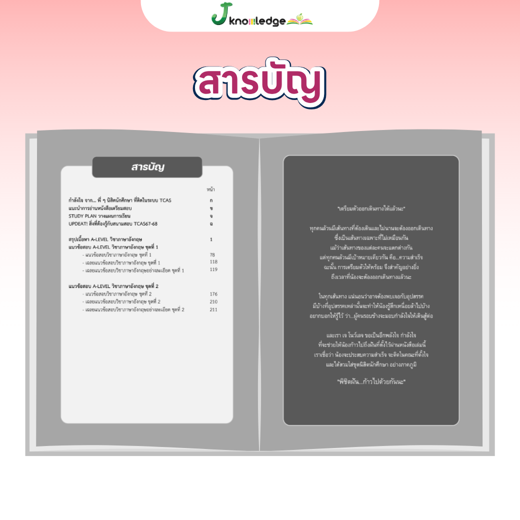 หนังสือสรุปเนื้อหา และแนวข้อสอบเสมือนจริง A-LEVEL " วิชา ภาษาอังกฤษ " + คอร์สติวข้อสอบ 15 ชม. 2