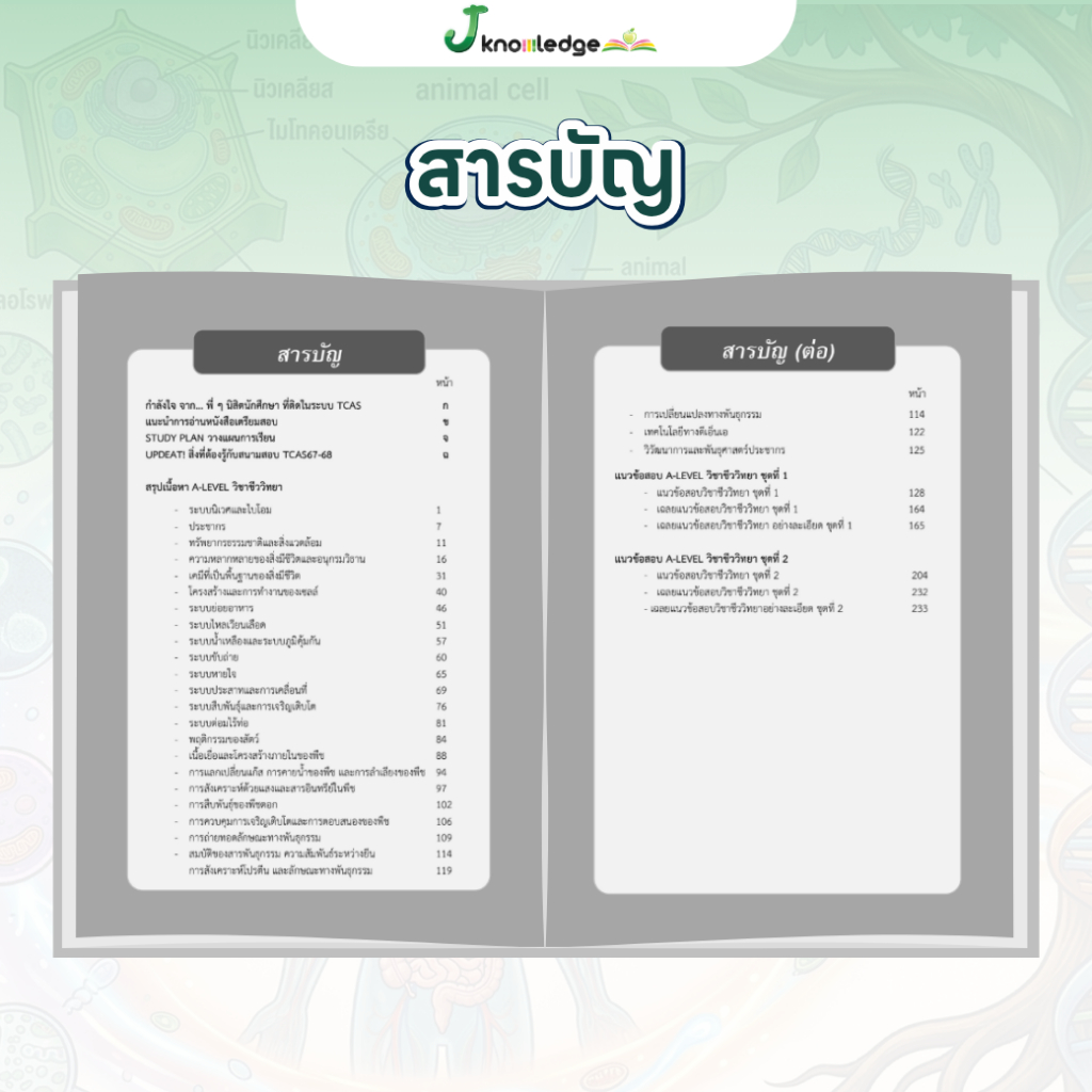 หนังสือสรุปเนื้อหา และแนวข้อสอบเสมือนจริง A-LEVEL " วิชา ชีววิทยา " + คอร์สติวข้อสอบ 20 ชม. 2