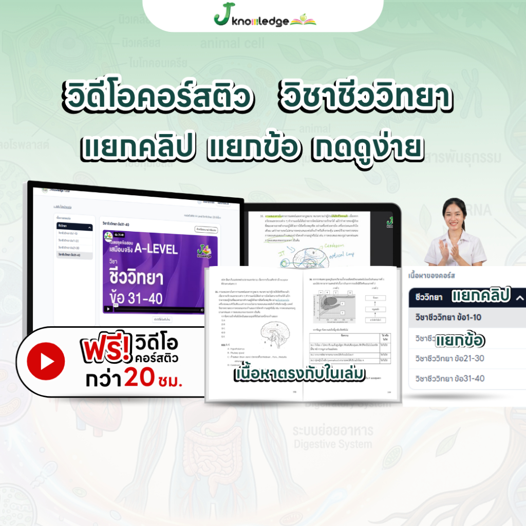 หนังสือสรุปเนื้อหา และแนวข้อสอบเสมือนจริง A-LEVEL " วิชา ชีววิทยา " + คอร์สติวข้อสอบ 20 ชม. 3