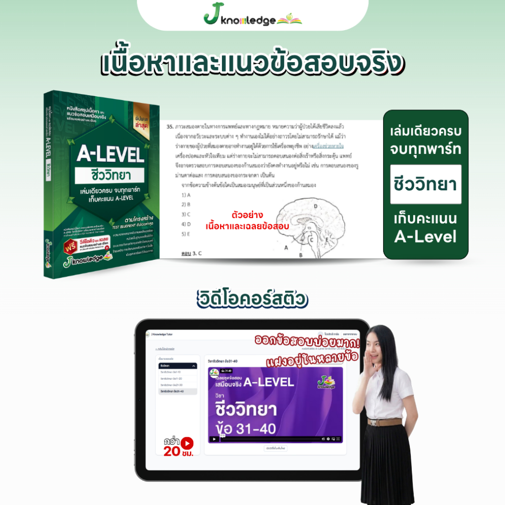 หนังสือสรุปเนื้อหา และแนวข้อสอบเสมือนจริง A-LEVEL " วิชา ชีววิทยา " + คอร์สติวข้อสอบ 20 ชม. 6